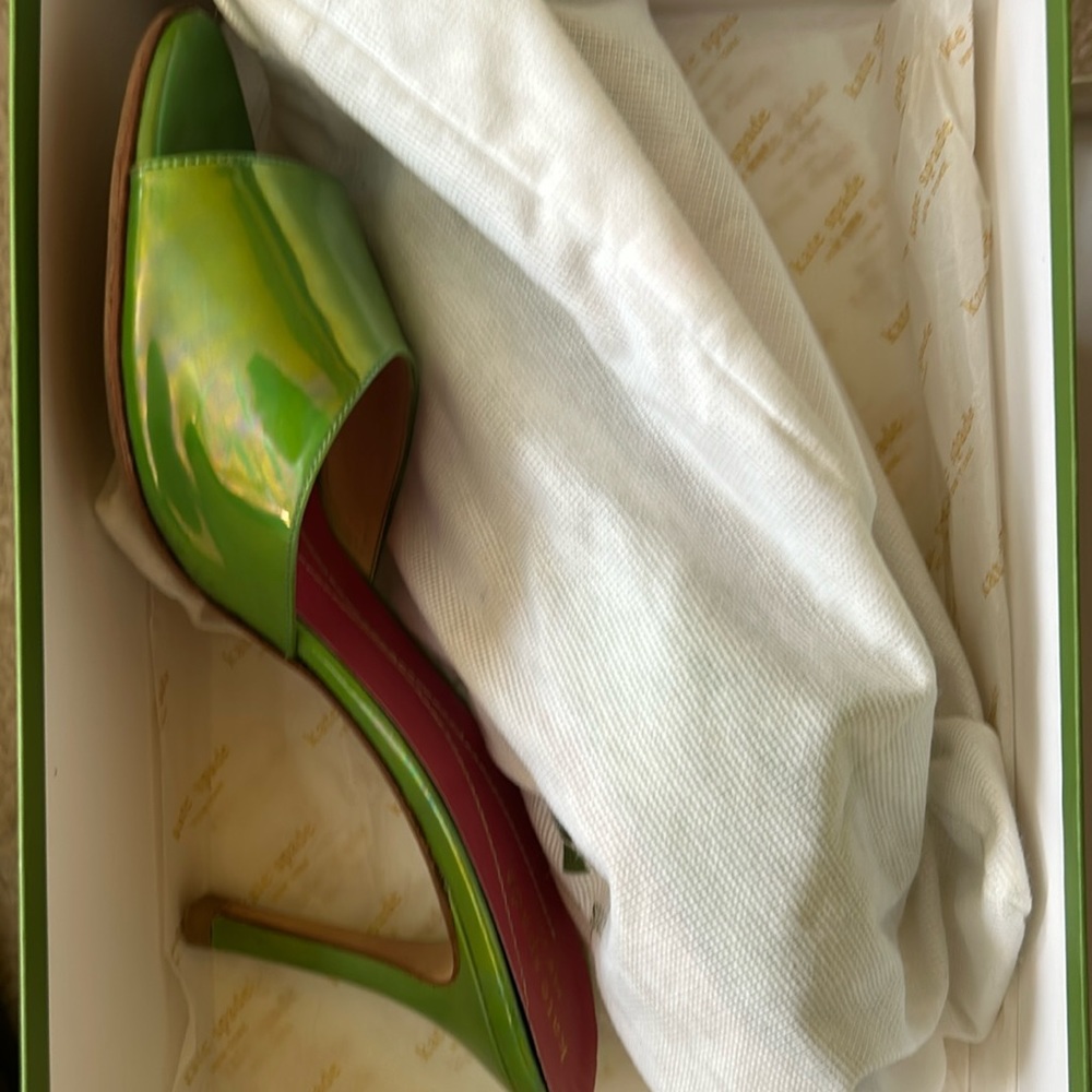 Green resoled sandals